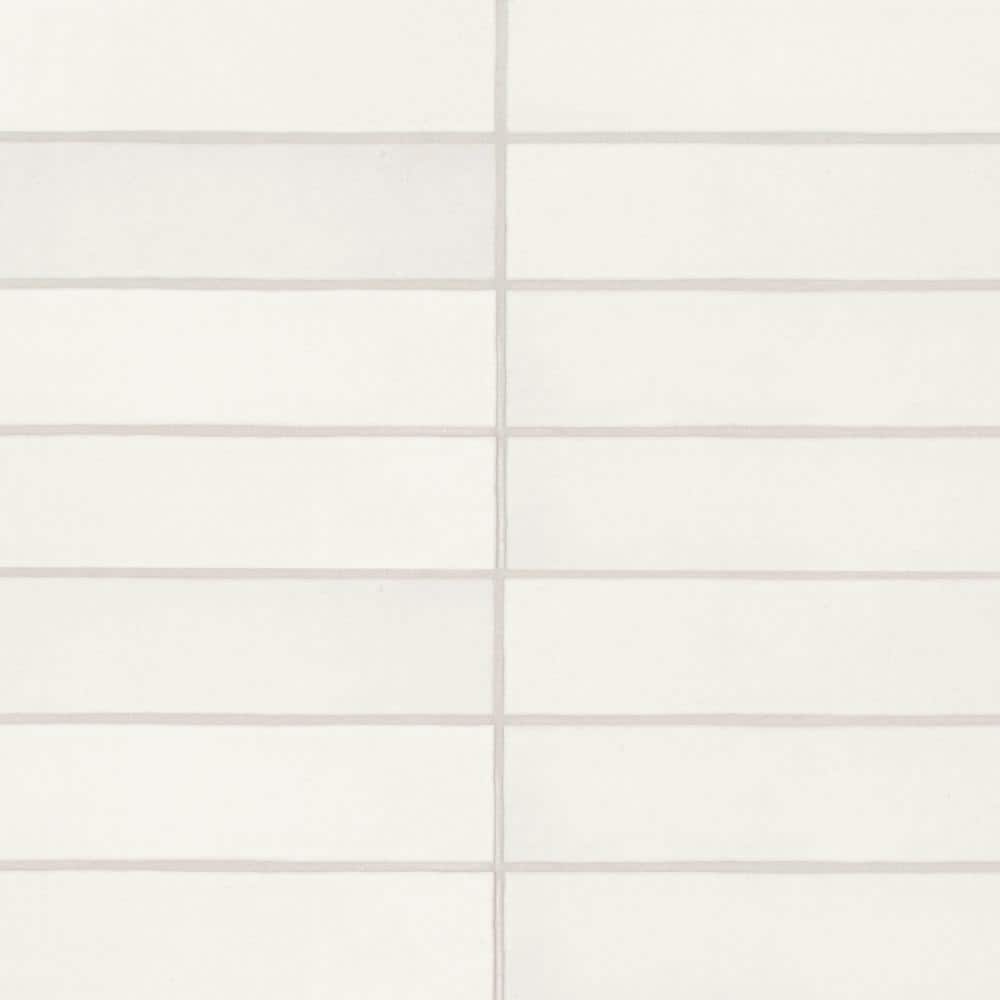 Bedrosians Makoto Rectangle 2 in. x 10 in. Matte Shoji White Ceramic Wall Tile (5.38 sq. ft./Case)
