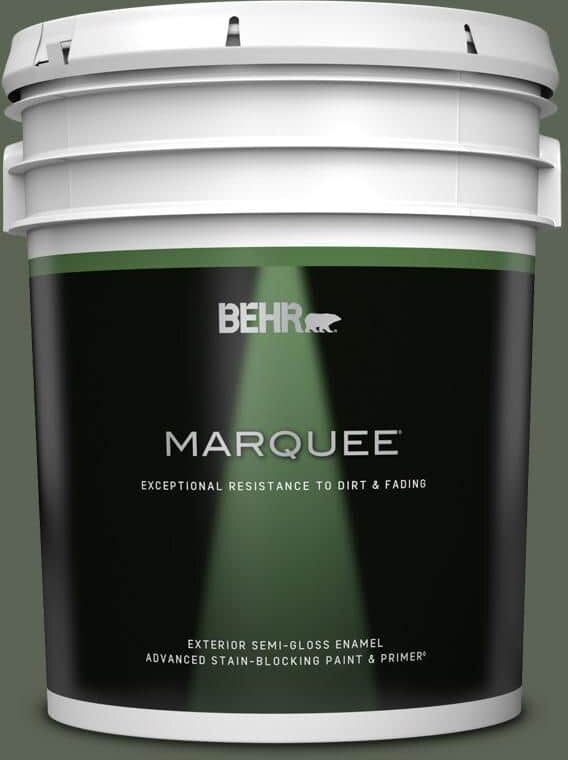 BEHR MARQUEE 5 gal. #T13-16 Pine Cone Pass Semi-Gloss Enamel Exterior Paint & Primer