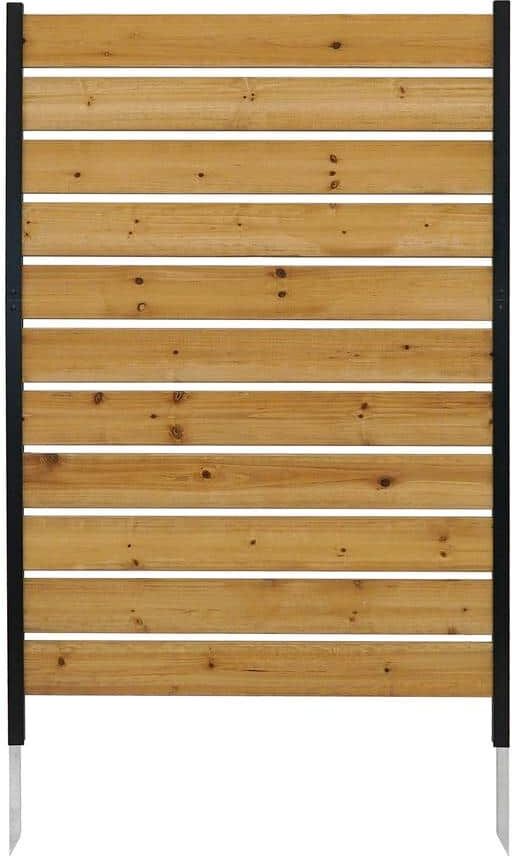 Enclo Privacy Screens Concord 5 ft. H x 3.2 ft. W Pressure Treated Cedar Wood Slatted Panel Flat Top Privacy Fence Screen 1 Panel