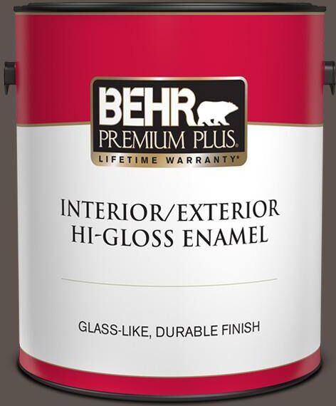 BEHR PREMIUM PLUS 1 gal. #MQ2-54 Gardeners Soil Hi-Gloss Enamel Interior/Exterior Paint