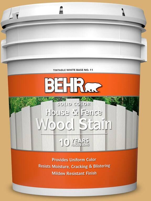 BEHR 5 gal. #HDC-AC-08 Mustard Field Solid Color House and Fence Exterior Wood Stain