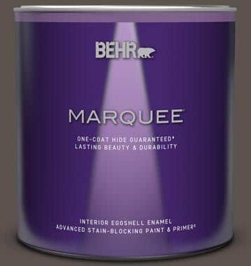 BEHR MARQUEE 1 qt. #MQ2-54 Gardeners Soil One-Coat Hide Eggshell Enamel Interior Paint & Primer