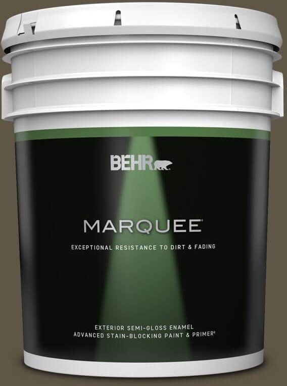 BEHR MARQUEE 5 gal. #710D-7 Chocolate Cupcake Semi-Gloss Enamel Exterior Paint & Primer