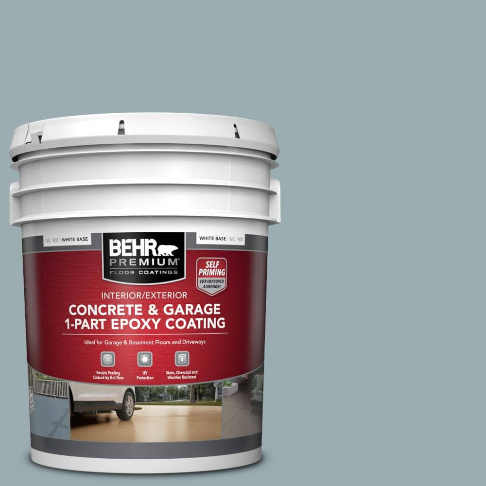 BEHR PREMIUM 5 gal. #PFC-52 Polar Drift Self-Priming 1-Part Epoxy Satin Interior/Exterior Concrete and Garage Floor Paint