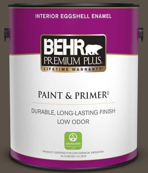 BEHR PREMIUM PLUS 1 gal. #N360-7 Potting Soil Eggshell Enamel Low Odor Interior Paint & Primer