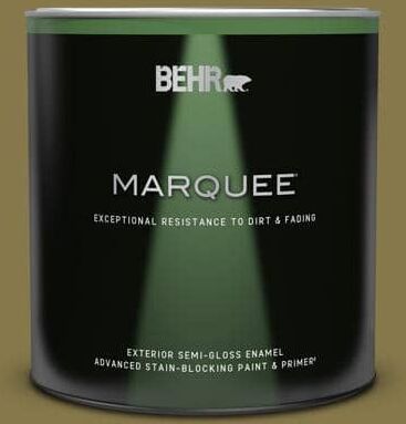 BEHR MARQUEE 1 qt. #M330-7 Green Tea Leaf Semi-Gloss Enamel Exterior Paint & Primer