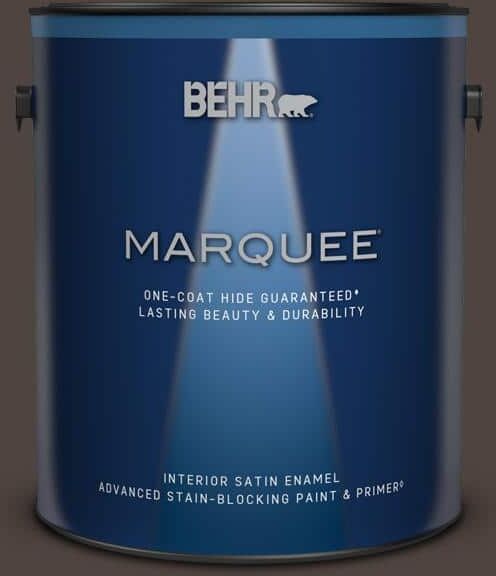 BEHR MARQUEE 1 gal. #790B-7 Bitter Chocolate Satin Enamel Interior Paint & Primer