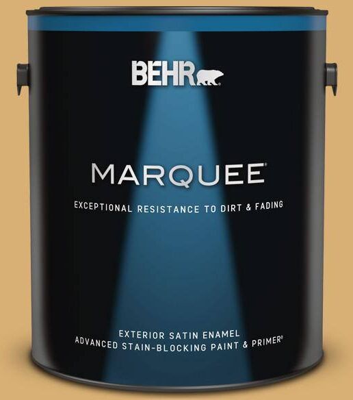 BEHR MARQUEE 1 gal. Home Decorators Collection #HDC-AC-08 Mustard Field Satin Enamel Exterior Paint & Primer