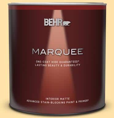 BEHR MARQUEE 1 qt. #P270-3 Sunflower Seed Matte Interior Paint & Primer