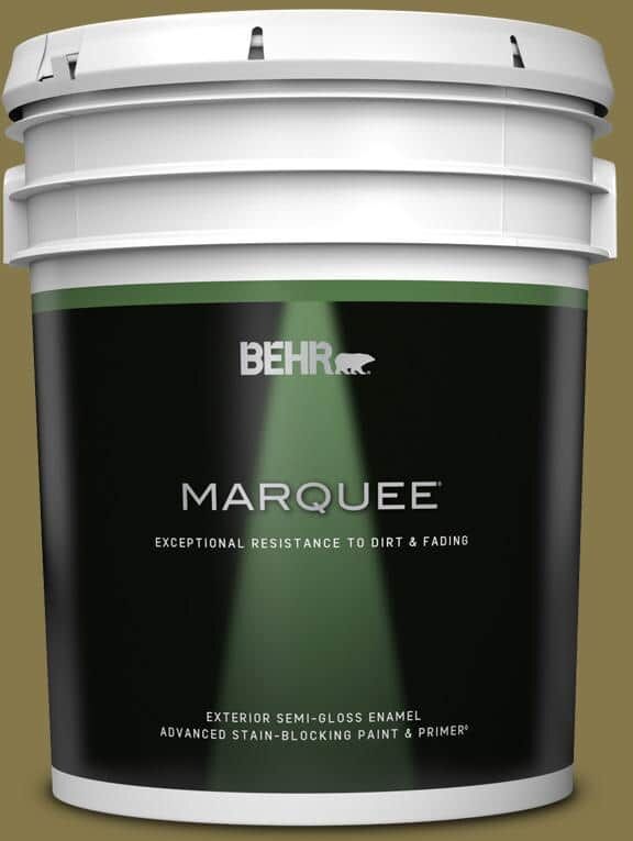 BEHR MARQUEE 5 gal. #M330-7 Green Tea Leaf Semi-Gloss Enamel Exterior Paint & Primer