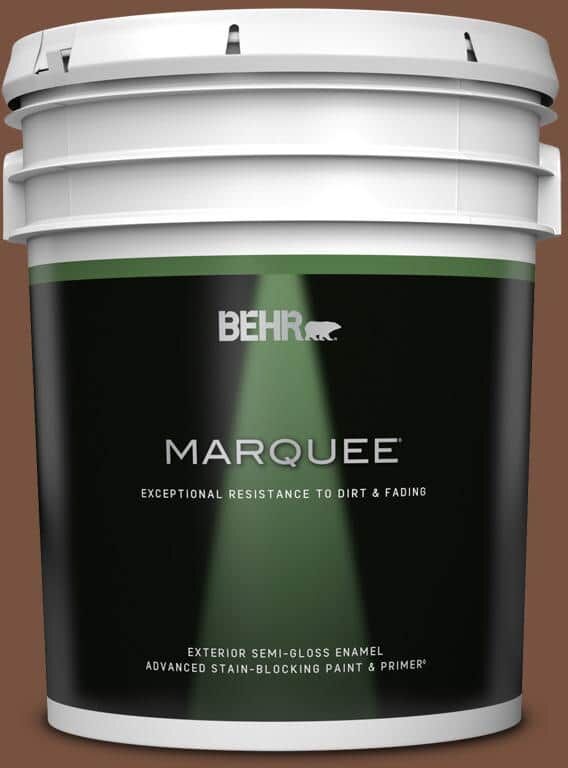 BEHR MARQUEE 5 gal. #240F-7 Root Beer Semi-Gloss Enamel Exterior Paint & Primer