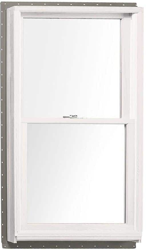 Andersen 29-5/8 in. x 56-7/8 in. 400 Series White Clad Wood Tilt-Wash Double-Hung Window with Low-E Glass, White Int and Hardware