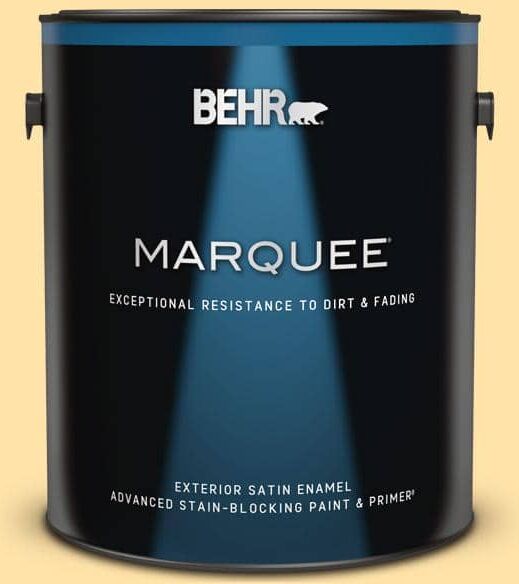 BEHR MARQUEE 1 gal. #P270-3 Sunflower Seed Satin Enamel Exterior Paint & Primer