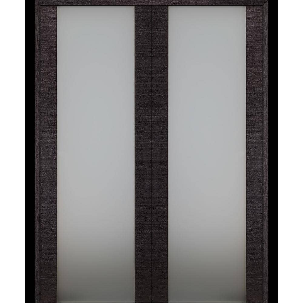 Belldinni Avanti 202 48 in. x 92.5 in. Both Active Black Apricot Composite Wood Double Prehung French Door