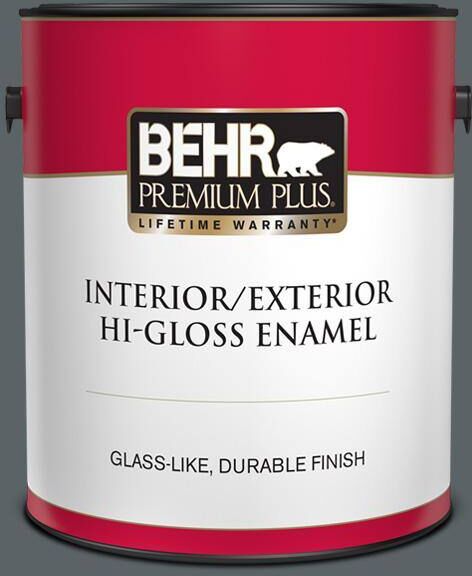 BEHR PREMIUM PLUS 1 gal. Home Decorators Collection #HDC-AC-25 Blue Metal Hi-Gloss Enamel Interior/Exterior Paint