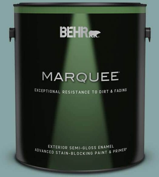 BEHR MARQUEE 1 gal. #PPU13-08 Venus Teal Semi-Gloss Enamel Exterior Paint & Primer