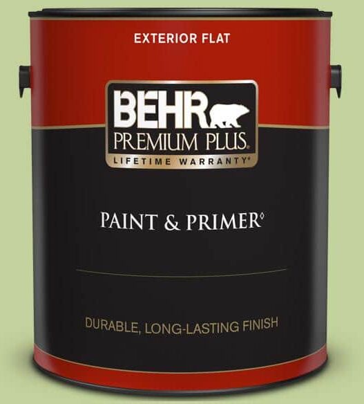 BEHR PREMIUM PLUS 1 gal. #P370-4 Cricket Field Flat Exterior Paint & Primer