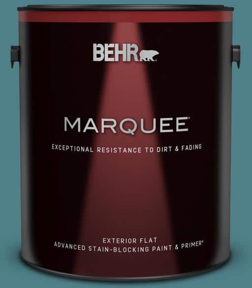 BEHR MARQUEE 1 gal. #ICC-75 Tapestry Teal Flat Exterior Paint & Primer