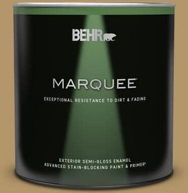 BEHR MARQUEE 1 qt. #BNC-15 Tapestry Gold Semi-Gloss Enamel Exterior Paint & Primer