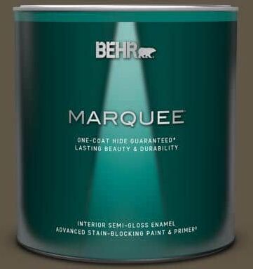 BEHR MARQUEE 1 qt. #710D-7 Chocolate Cupcake Semi-Gloss Enamel Interior Paint & Primer