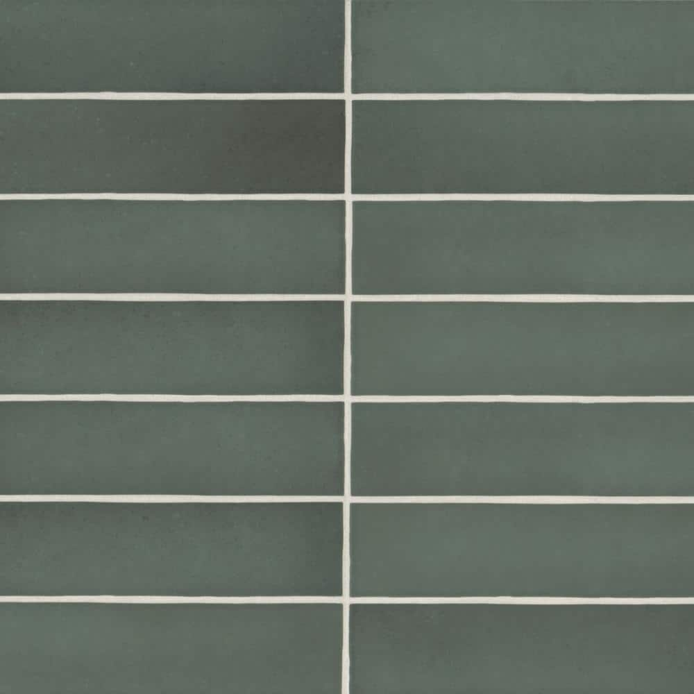 Bedrosians Makoto Rectangle 2 in. x 10 in. Matte Midori Green Ceramic Wall Tile (5.38 sq. ft./Case)