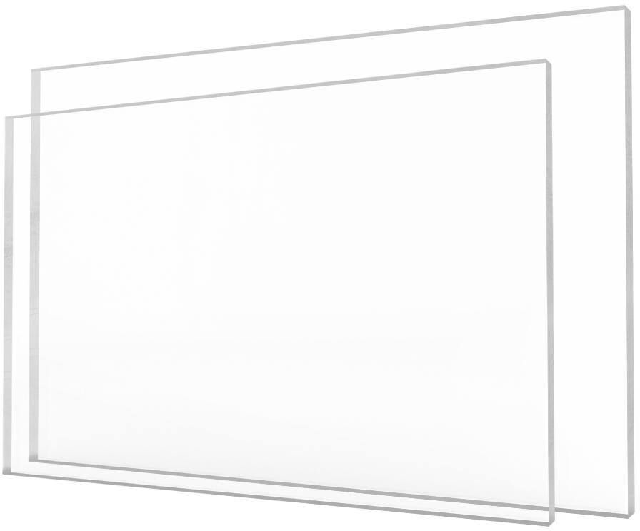 Fab Glass and Mirror Plexiglass 12 in. x 16 in. Clear Rectangular Acrylic Sheet 1/8 in. Thick Flat Edge Rust Scratch Resistant (Pack of 2)