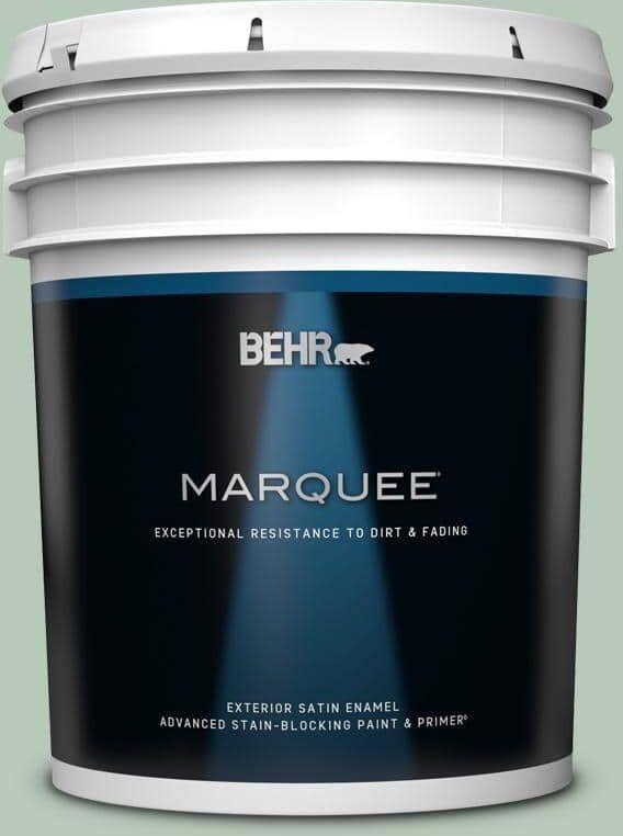 BEHR MARQUEE 5 gal. #S410-3 Ponds Edge Satin Enamel Exterior Paint & Primer