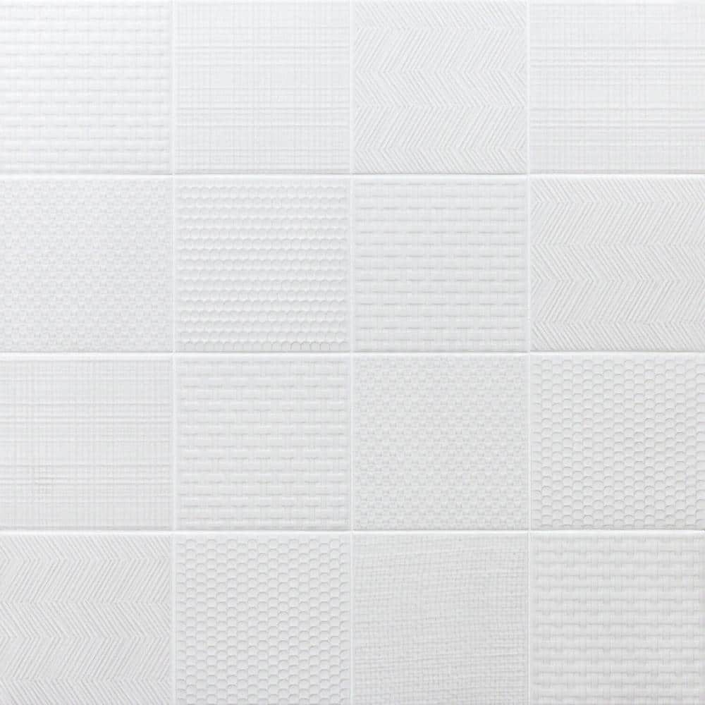 Ivy Hill Tile Oakland Decor White 6 in. x 6 in. Matte Porcelain Floor and Wall Tile (44 pieces 10.76 sq. ft. / box)