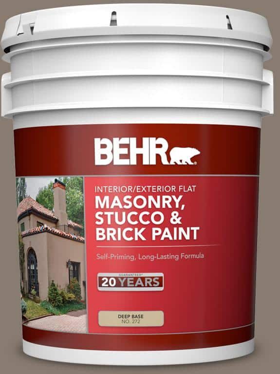 BEHR 5 gal. #SC-159 Boot Hill Grey Flat Interior/Exterior Masonry, Stucco and Brick Paint