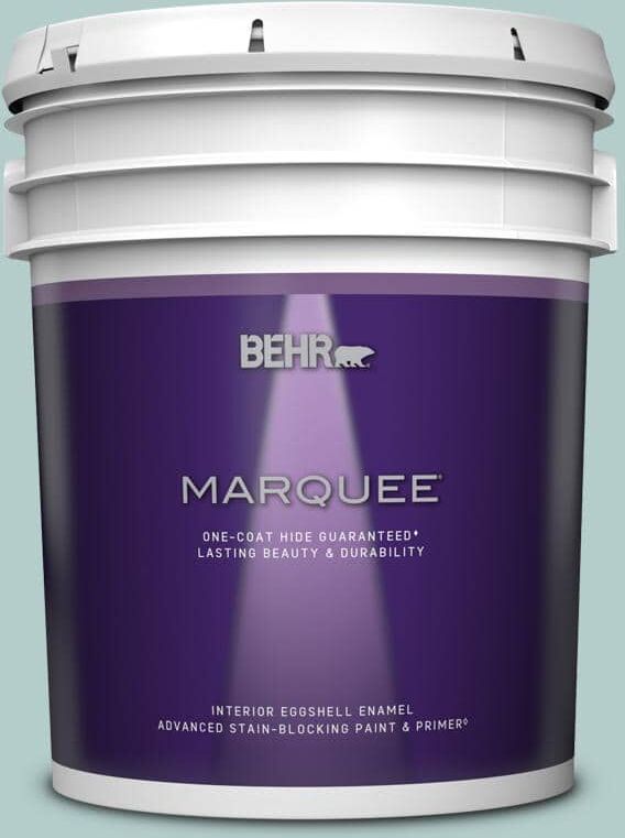 BEHR MARQUEE 5 gal. #PPU13-15 Clear Pond Eggshell Enamel Interior Paint & Primer