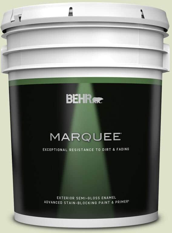 BEHR MARQUEE 5 gal. #M350-2 Aloe Nectar Semi-Gloss Enamel Exterior Paint & Primer