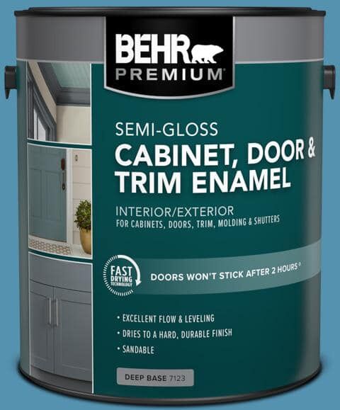 BEHR PREMIUM 1 gal. #M490-5 Jet Ski Semi-Gloss Enamel Interior/Exterior Cabinet, Door & Trim Paint