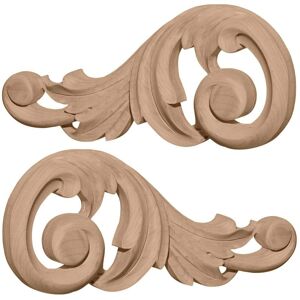 Ekena Millwork 3/4 in. x 9-1/8 in. x 4-1/8 in. Alder Each Side Medium Swaying Scrolls Pair