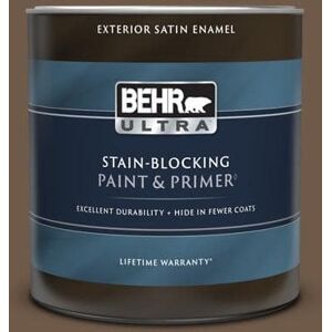 BEHR ULTRA 1 qt. #N230-7 Rustic Tobacco Satin Enamel Exterior Paint & Primer