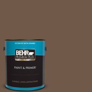 BEHR PREMIUM PLUS 1 gal. #N230-7 Rustic Tobacco Satin Enamel Exterior Paint & Primer