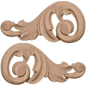 Ekena Millwork 3/4 in. x 9-1/8 in. x 4-1/8 in. Lindenwood Each Side Medium Swaying Scrolls Pair