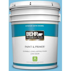 BEHR PREMIUM PLUS 5 gal. #540B-4 Horizon Haze Satin Enamel Low Odor Interior Paint & Primer