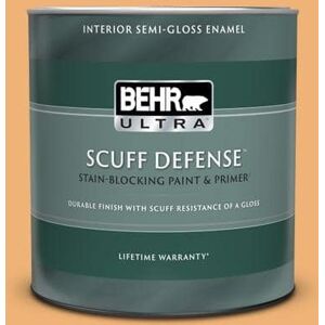 BEHR ULTRA 1 qt. #290C-3 Chai Latte Extra Durable Semi-Gloss Enamel Interior Paint & Primer