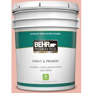 BEHR PREMIUM PLUS 5 gal. #M170-3 Carnation Coral Semi-Gloss Enamel Low Odor Interior Paint & Primer