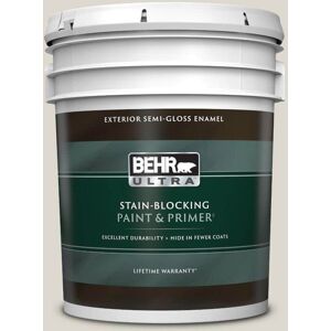 BEHR ULTRA 5 gal. #N320-1 Campfire Ash Semi-Gloss Enamel Exterior Paint & Primer