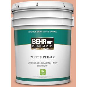 BEHR PREMIUM PLUS 5 gal. #M200-4 Coral Cloud Semi-Gloss Enamel Low Odor Interior Paint & Primer