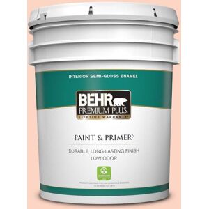 BEHR PREMIUM PLUS 5 gal. #210A-2 Coral Dune Semi-Gloss Enamel Low Odor Interior Paint & Primer