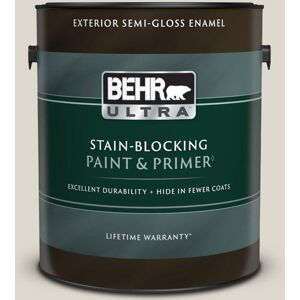 BEHR ULTRA 1 gal. #N320-1 Campfire Ash Semi-Gloss Enamel Exterior Paint & Primer