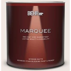 BEHR MARQUEE 1 qt. #PR-W12 Timid White Matte Interior Paint & Primer