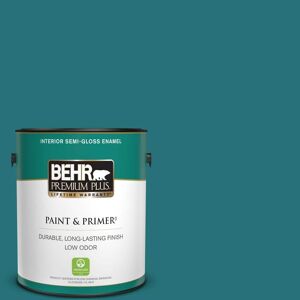 BEHR PREMIUM PLUS 1 gal. #520D-7 Mosaic Tile Semi-Gloss Enamel Low Odor Interior Paint & Primer
