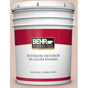 BEHR PREMIUM PLUS 5 gal. #PPU2-07 Coral Stone Hi-Gloss Enamel Interior Exterior Paint