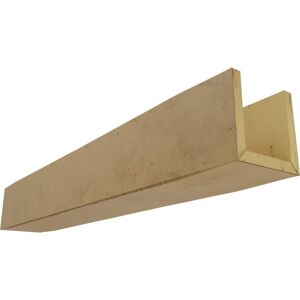 Ekena Millwork 4 in. H x 6 in. W x 14 ft. L 3-Sided (U-Beam) Rough Cedar Endurathane Faux Wood Ceiling Beam, Natural Golden Oak