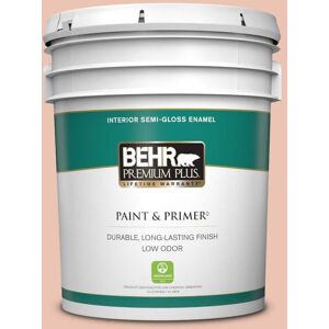 BEHR PREMIUM PLUS 5 gal. Home Decorators Collection #HDC-CT-14 Coral Coast Semi-Gloss Enamel Low Odor Interior Paint & Primer