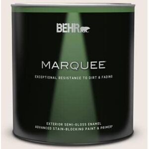 BEHR MARQUEE 1 qt. #PR-W12 Timid White Semi-Gloss Enamel Exterior Paint & Primer