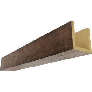 Ekena Millwork 4 in. H x 6 in. W x 14 ft. L 3-Sided (U-Beam) Rough Cedar Endurathane Faux Wood Ceiling Beam, Premium Aged